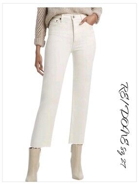 RE/DONE 70s Stove Pipe High Rise Straight Jeans Vintage White 27